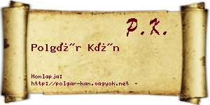Polgár Kán névjegykártya